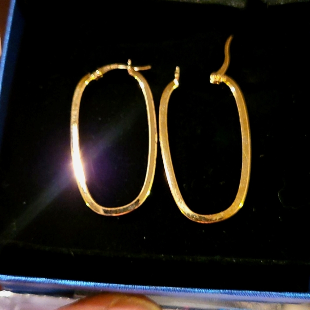 Sterling silver gold plated rectangular sq tube ea